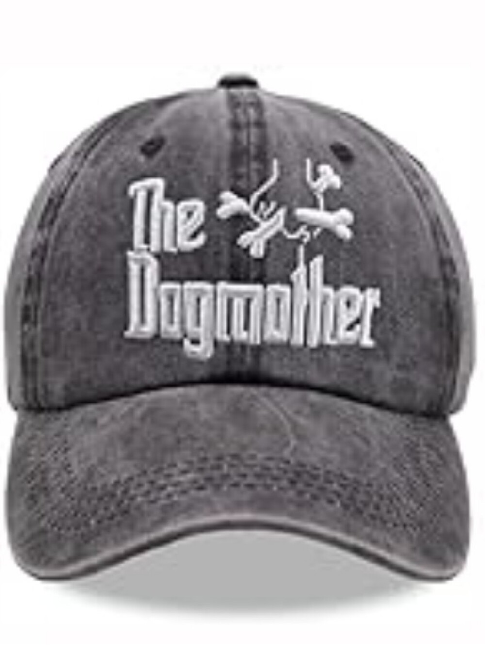 The Dogmother Embroidered Gray Baseball Cap - Unbranded